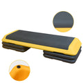 Adjustable Aerobic Step Workout Step With 4 Risers Fitness & Exercise Platform Trainer Yellow Yellow Plastic