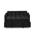 Loveseats Sofa Bed With Pull Out Bed,Adjsutable Back And Two Arm Pocket,Typec And Usb Charging With Copper Nail,Black 47