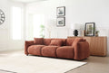 Mid Century Modern Couch 3 Seater Sofa For Livingroom, Orange Orange Boucle 3 Seat