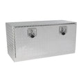 36 Inch Heavy Duty Black Aluminum Tread Tool Box Truck Trailer Underbody Storage Locks With T Handle Latch Key 36
