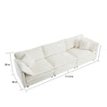 Free Combination Comfy Upholstery Modular Oversized L Shaped Sectional Sofa With Reversible Ottoman, White Chenille White Chenille 3 Seat