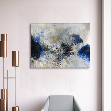 Framed Canvas Wall Art Decor Abstract Style Painting,Blue And White Color Painting Decoration For Office Living Room, Bedroom Decor Ready To Hang Rectangle Framed Multicolor Oversized 41In Canvas