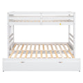 Twin Over Pull Out Bunk Bed With Trundle, White Box Spring Required Twin White Wood Brown Bedroom American Design,Artsy Pine Bed Frame Pine