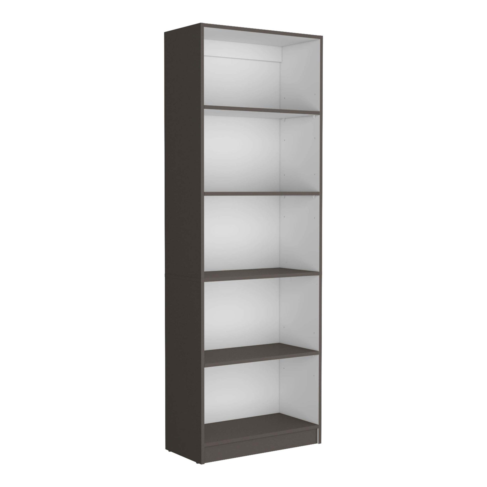 Home 4 Shelves Bookcase With Multi Tiered Storage Matt Gray White Office Multi Particle Board Particle Board