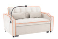 1 Versatile Foldable Sofa Bed In 3 Lengths, Modern Sofa Sofa Sofa Velvet Pull Out Bed, Adjustable Back And With Usb Port And Ashtray And Swivel Phone Stand Beige Beige Eucalyptus Solid Wood Mdf Resin
