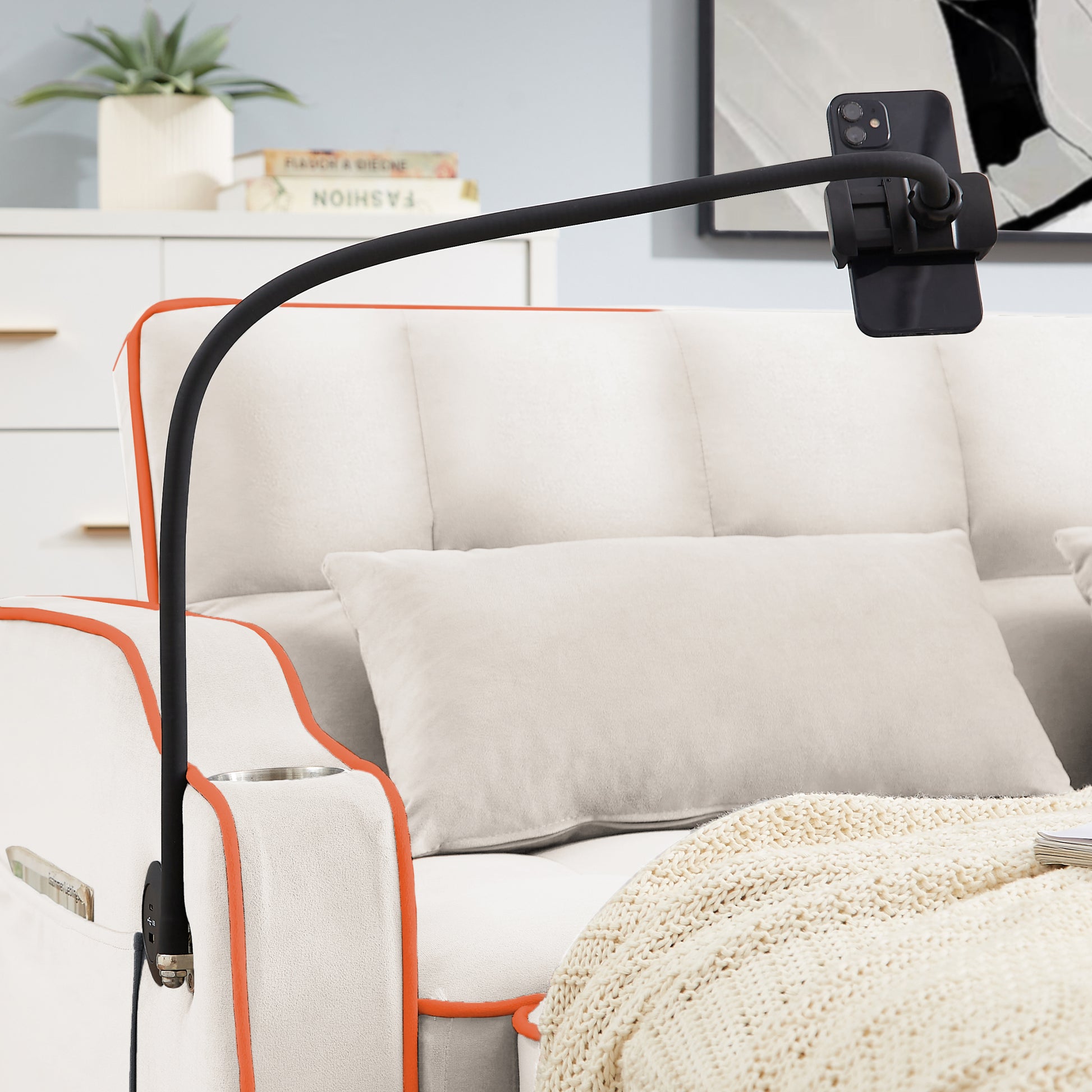 1 Versatile Foldable Sofa Bed In 3 Lengths, Modern Sofa Sofa Sofa Velvet Pull Out Bed, Adjustable Back And With Usb Port And Ashtray And Swivel Phone Stand Beige Beige Eucalyptus Solid Wood Mdf Resin