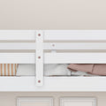 Twin Over Pull Out Bunk Bed With Trundle, White Box Spring Required Twin White Wood Brown Bedroom American Design,Artsy Pine Bed Frame Pine