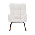 Comfy Upholstered Lounge Chair Rocking Chair With High Backrest, For Nursing Baby, Reading, Napping Off White Off White Foam Boucle