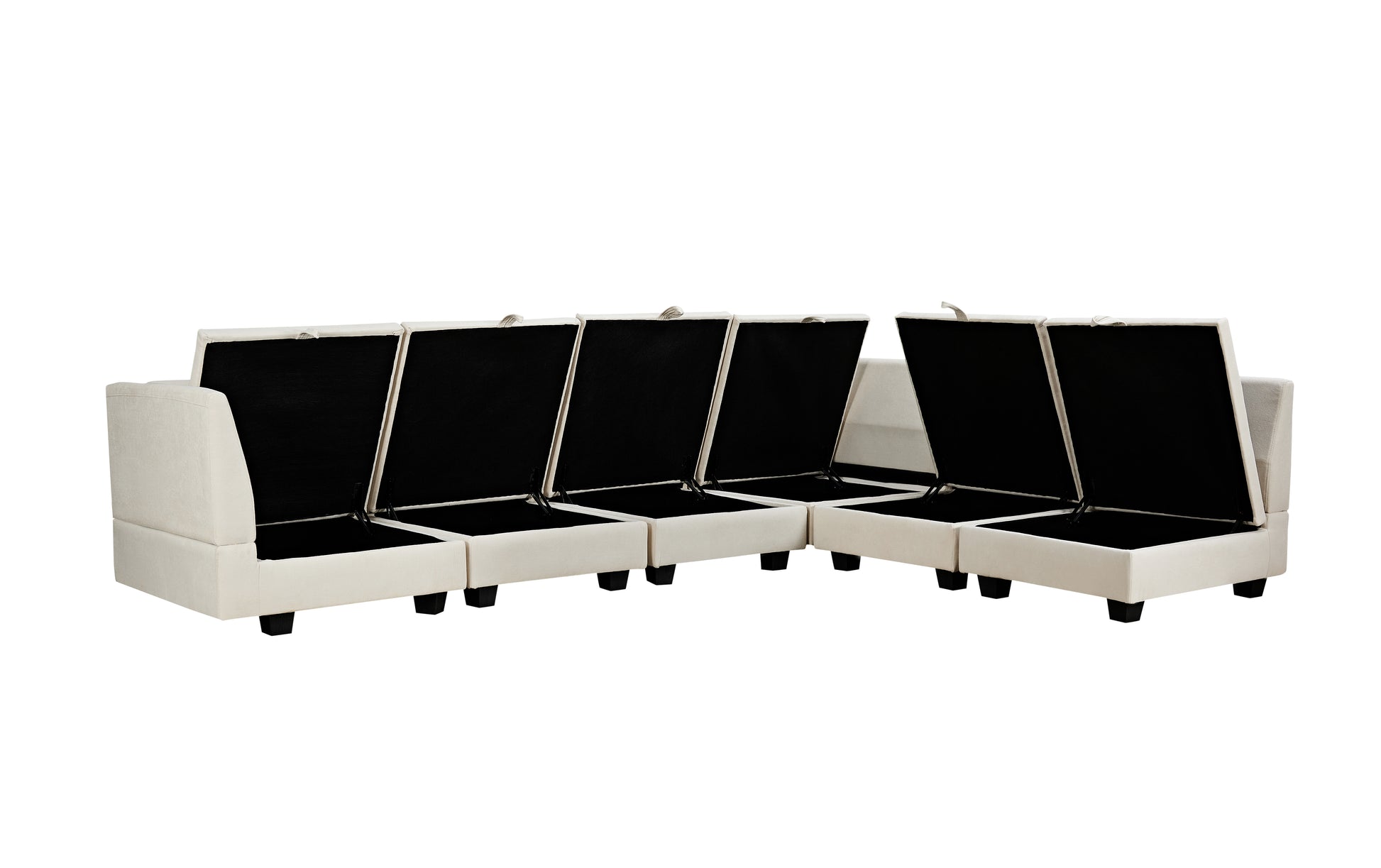 Modern Large U Shape Modular Sectional Sofa, Convertible Sofa Bed With Reversible Chaise For Living Room, Storage Seat Beige Linen