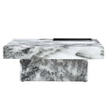 A Modern And Practical Coffee Table, Black And White In Imitation Marble Pattern, Made Of Mdf Material. The Fusion Of Elegance And Natural Fashion 31.4
