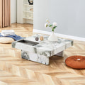 A Modern And Practical Coffee Table, Black And White In Imitation Marble Pattern, Made Of Mdf Material. The Fusion Of Elegance And Natural Fashion 31.4