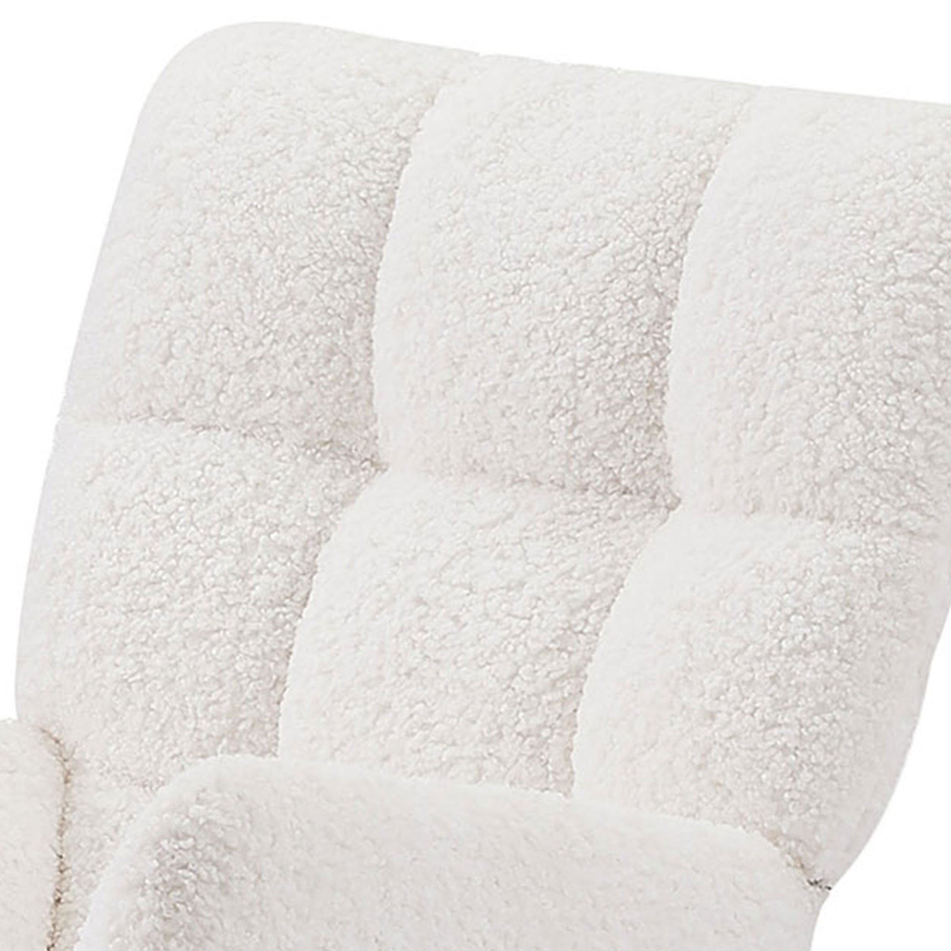 Comfy Upholstered Lounge Chair Rocking Chair With High Backrest, For Nursing Baby, Reading, Napping Off White Off White Foam Boucle