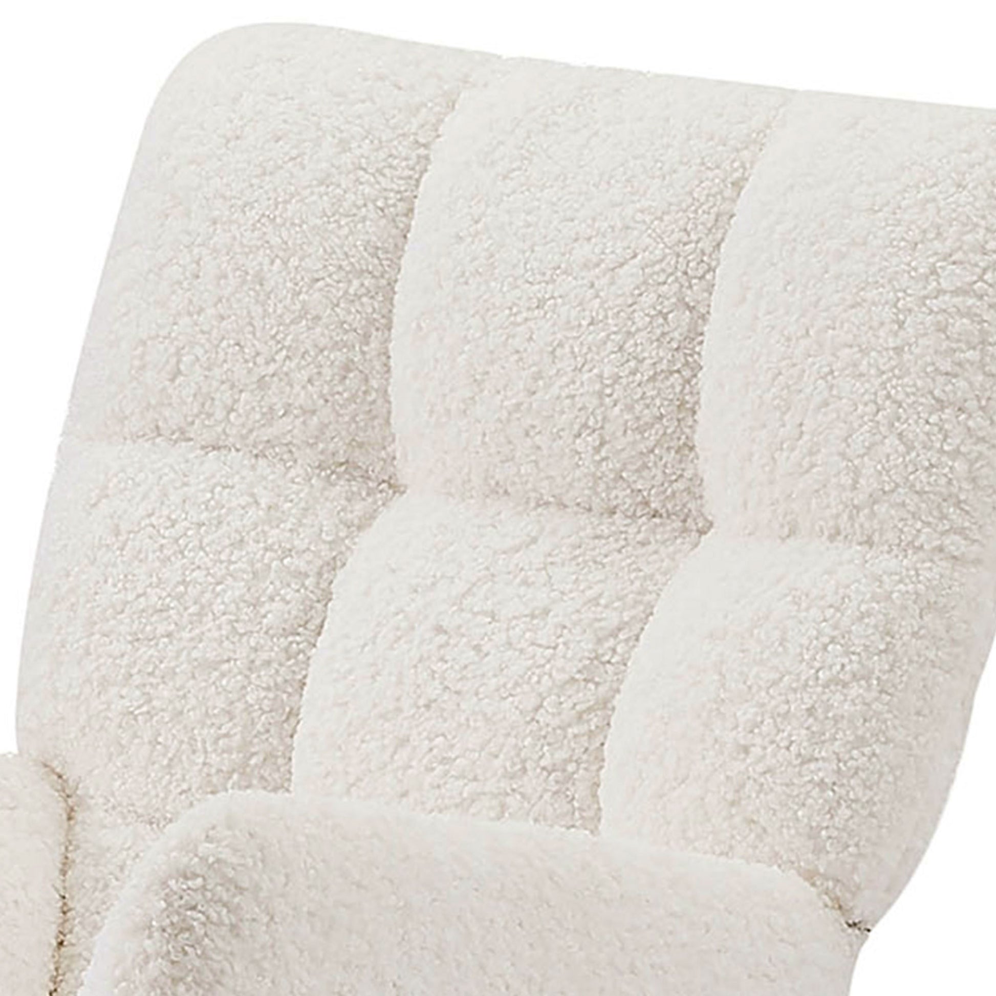 Lounge Recliner Chair Rocking Chair Armchair For Mom And Baby Modern Glider Chair With Soft Seat And High Backrest For Living Room Beige Foam Boucle