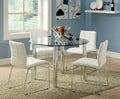 White Color2Pcs Dining Chairs Chrome Metal Legs Dining Room Side Chairs White Dining Room Contemporary,Modern Side Chair Solid Back Chrome