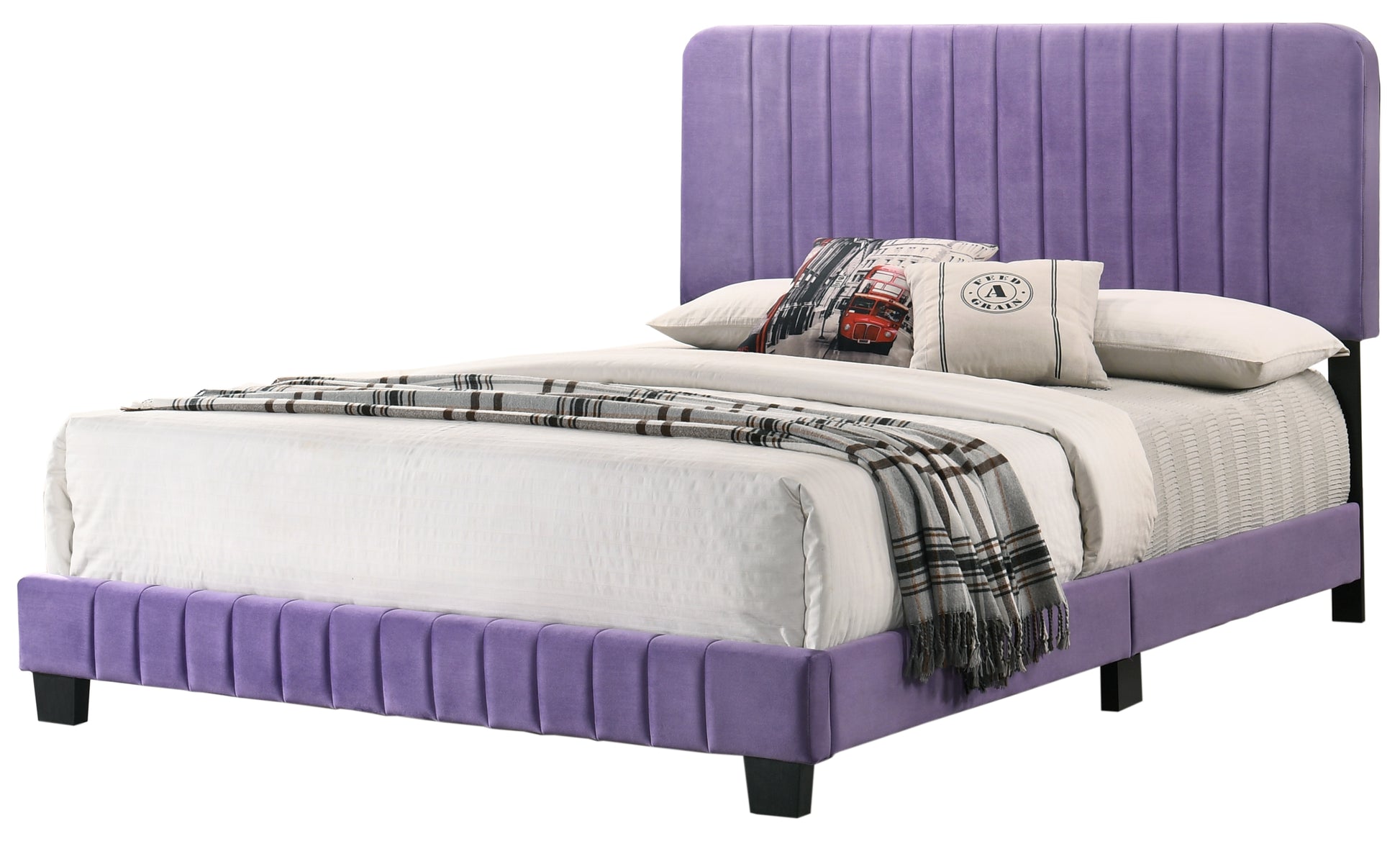 Lodi G0502 Qb Up Queen Bedpurple Purple Foam Velvet