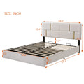 2 Pieces Bedroom Sets,Queen Size Upholstered Platform Bed With Hydraulic Storage System,Storage Ottoman With Metal Legs,Beige Beige Velvet