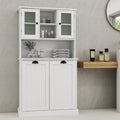 Two Compartment Tilt Out Dirty Laundry Basket Tall Bathroom Cabinet With 2 Adjustable Shelves White White Mdf