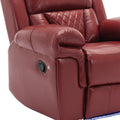 3 Pieces Recliner Sofa Sets Home Theater Seating Manual Recliner Chair With Center Console And Led Light Strip For Living Room, Wine Red Wine Red Foam Faux Leather