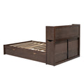 Full Size Storage Platform Bed With Pull Out Shelves, Twin Size Trundle And 2 Drawers, Espresso Box Spring Not Required Full Espresso Wood Bedroom Bed Frame Solid Wood Mdf