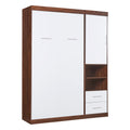 Twin Size Murphy Bed Wall Bed With Cabinet,White Twin White Solid Wood Mdf