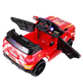 12V Kid Ride On Police Car With Parental Remote Control, Battery Powered Electric Truck With Siren, Flashing Lights, Music, Spring Suspension, Red Red Polypropylene
