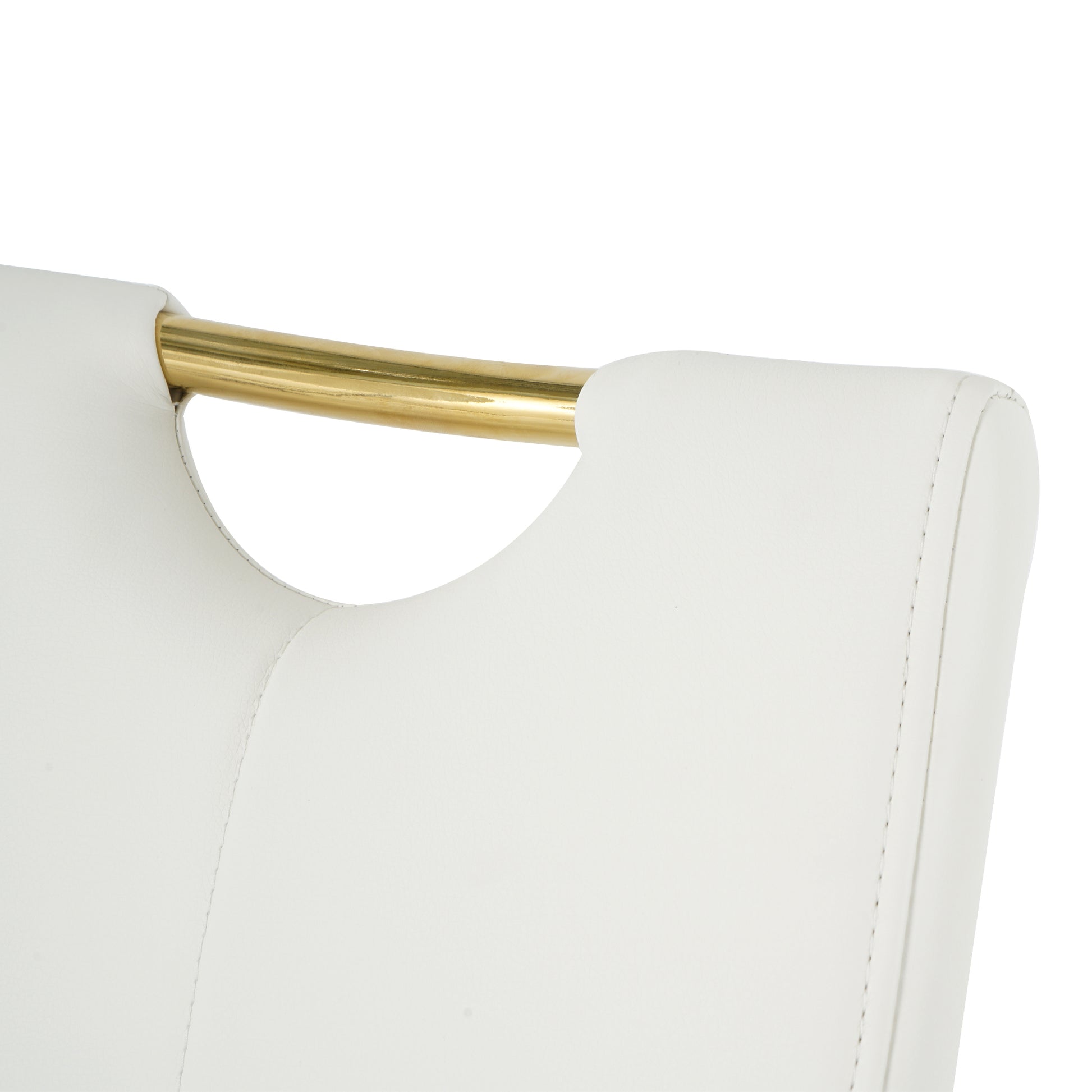 Modern Style Glass Dining Table, Elegant Transparent Design, Solid Support Base, White Dining Chair Set, Gold Plated Legs, Suitable For Restaurant Kitchen Use Set Of 5 White Gold Seats 4 Mdf Glass