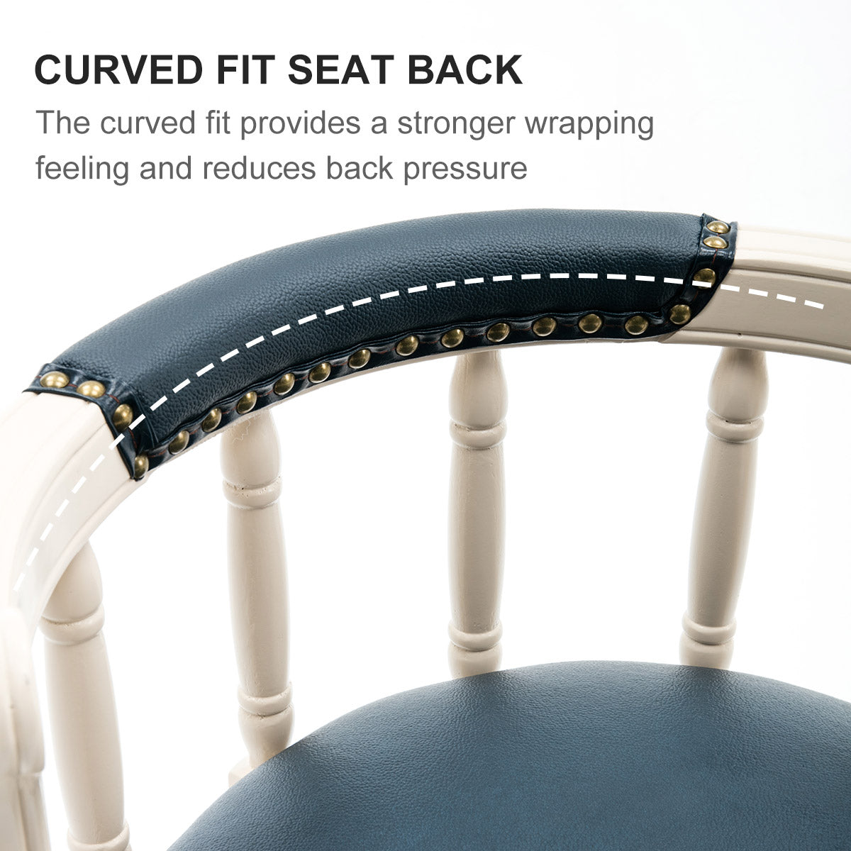 Bar Stools Seat Height 29.5'' Leather Wooden Bar Stools White Blue 1Pc Cream Blue Genuine Leather