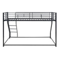 Metal Floor Bunk Bed, Twin Xl Over Queen, Black Black Metal