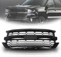 Front Bumper Upper Grille Grill Compatible With Chevrolet Silverado 1500 2016 2018,84602489 Black Black Abs Abs