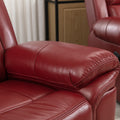 3 Pieces Recliner Sofa Sets Home Theater Seating Manual Recliner Chair With Center Console And Led Light Strip For Living Room, Wine Red Wine Red Foam Faux Leather