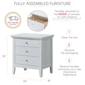 Hammond G5490 N 3 Drawer Nightstandwhite White Particle Board