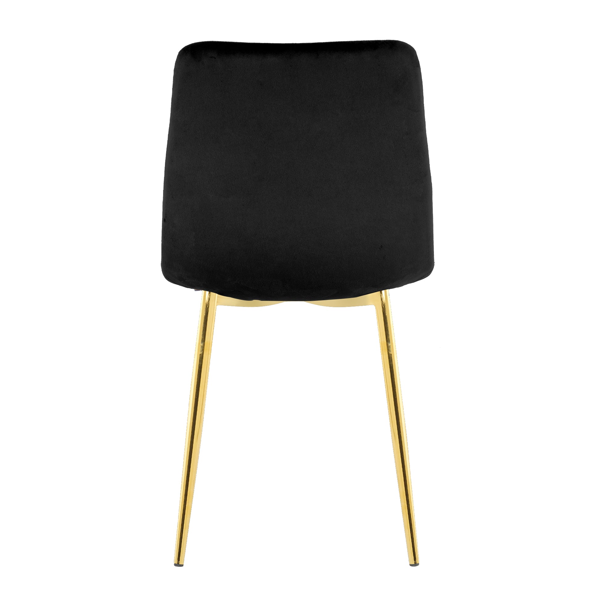 Modern Simple Light Luxury Dining Black Chair Home Bedroom Stool Back Dressing Chair Student Desk Chair Gold Metal Legs Set Of 4 Black Metal