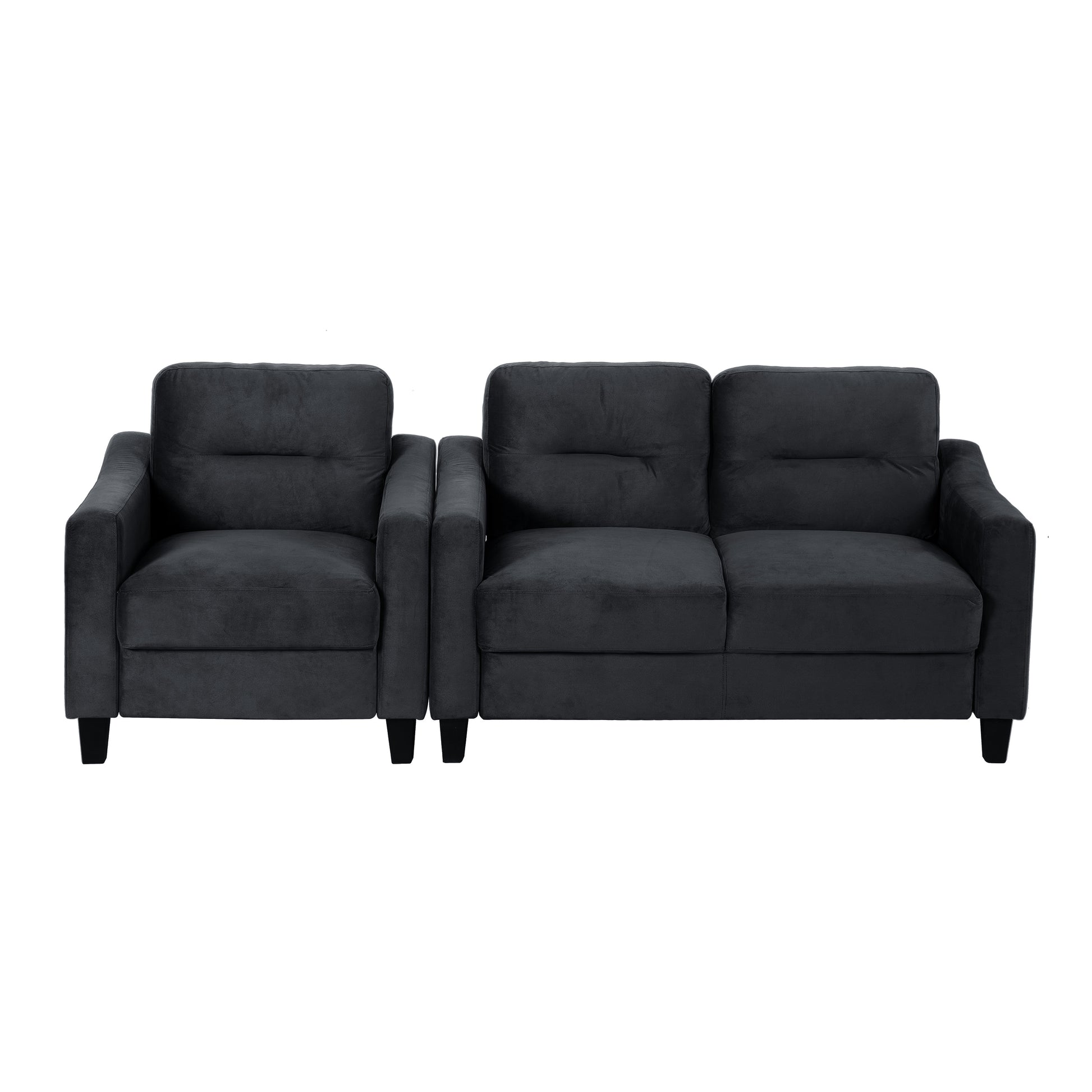 Couch Comfortable Sectional Couches And Sofas For Living Room Bedroom Office Small Space Black Velvet 2 Seat