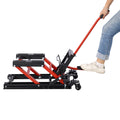 Hydraulic Motorcycle Lift Jack, 1500 Lbs Capacity Atv Scissor Lift Jack, Portable Motorcycle Lift Table With 4 Wheels, Hydraulic Foot Operated Hoist Stand For Motorcycle Atv Utv Powersports Black Red Steel
