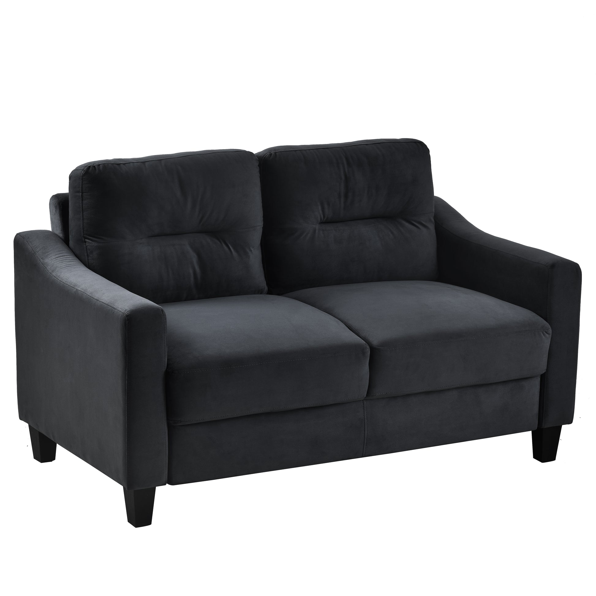 Couch Comfortable Sectional Couches And Sofas For Living Room Bedroom Office Small Space Black Velvet 2 Seat