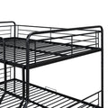 Full Xl Over Queen Metal Bunk Bed With 2 Drawers, Black Black Iron