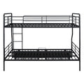 Full Xl Over Queen Metal Bunk Bed With 2 Drawers, Black Black Iron