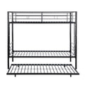 Metal Bunk Bed With Trundle Black Black Metal