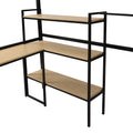 Full Size Metal Loft Bed With Staircase, Built In Desk And Shelves, Black Box Spring Not Required Full Black Metal Bedroom Mdf Metal