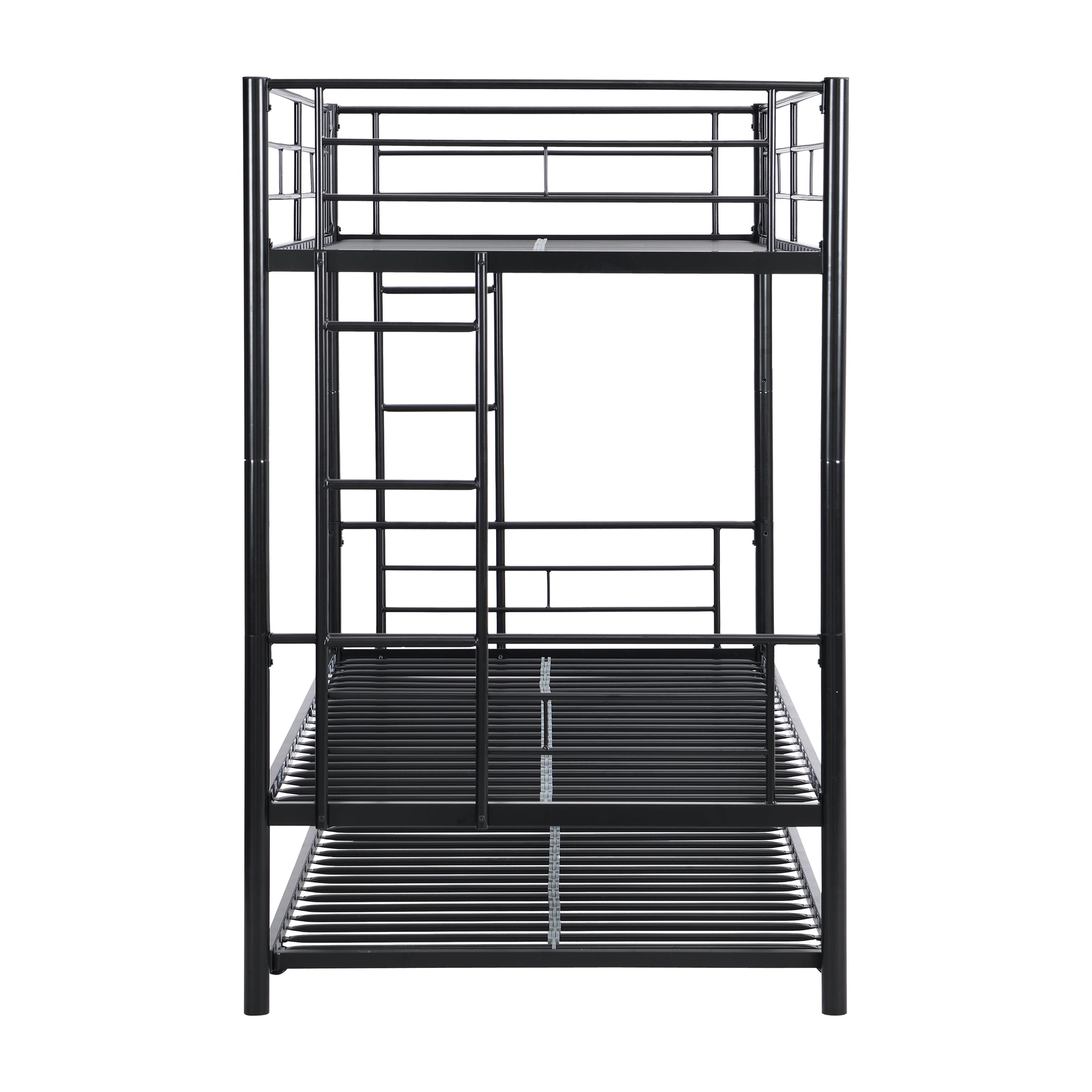 Metal Bunk Bed With Trundle Black Black Metal