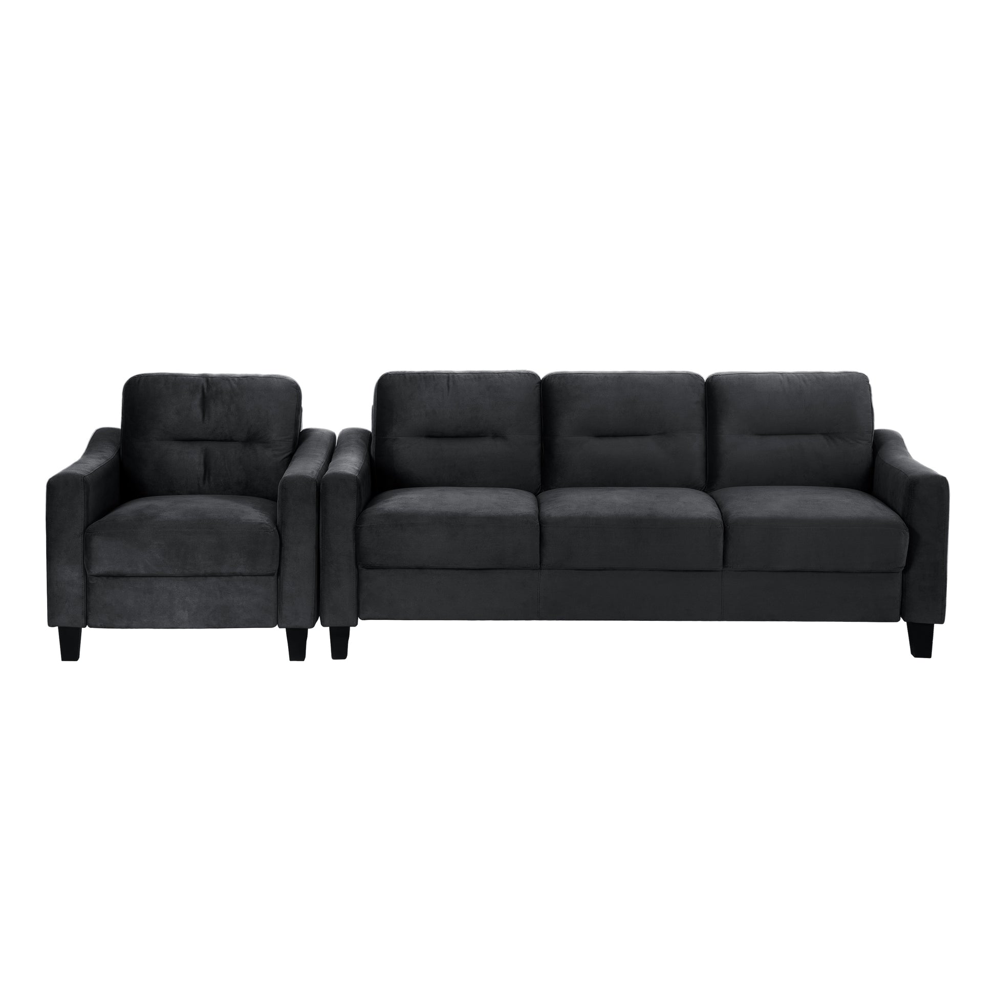 Couch Comfortable Sectional Couches And Sofas For Living Room Bedroom Office Small Space Black Velvet 1 Seat