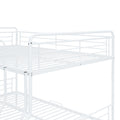 Full Xl Over Queen Metal Bunk Bed With 2 Drawers, White White Iron