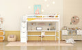 Full Size Loft Bed With Built In Desk, Bookshelves And Storage Staircase,White Old Sku:W504S00110 Full White Pine