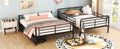 Full Xl Over Queen Metal Bunk Bed With 2 Drawers, Black Black Iron