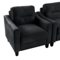 Couch Comfortable Sectional Couches And Sofas For Living Room Bedroom Office Small Space Black Velvet 1 Seat