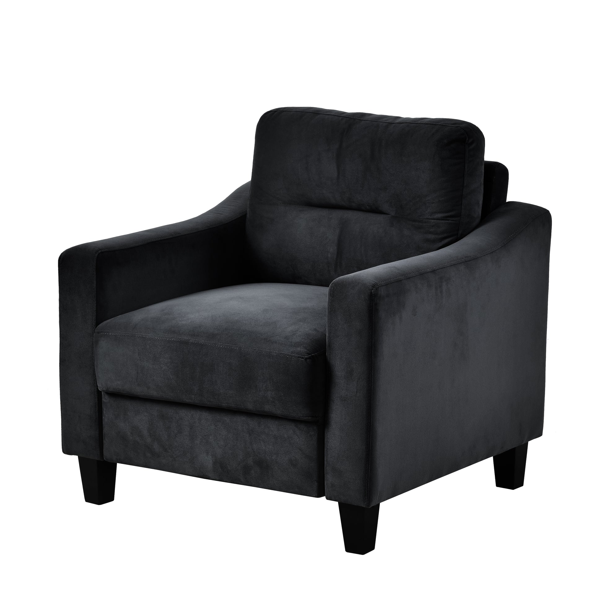 Couch Comfortable Sectional Couches And Sofas For Living Room Bedroom Office Small Space Black Velvet 1 Seat
