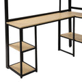 Full Size Metal Loft Bed With Staircase, Built In Desk And Shelves, Black Box Spring Not Required Full Black Metal Bedroom Mdf Metal