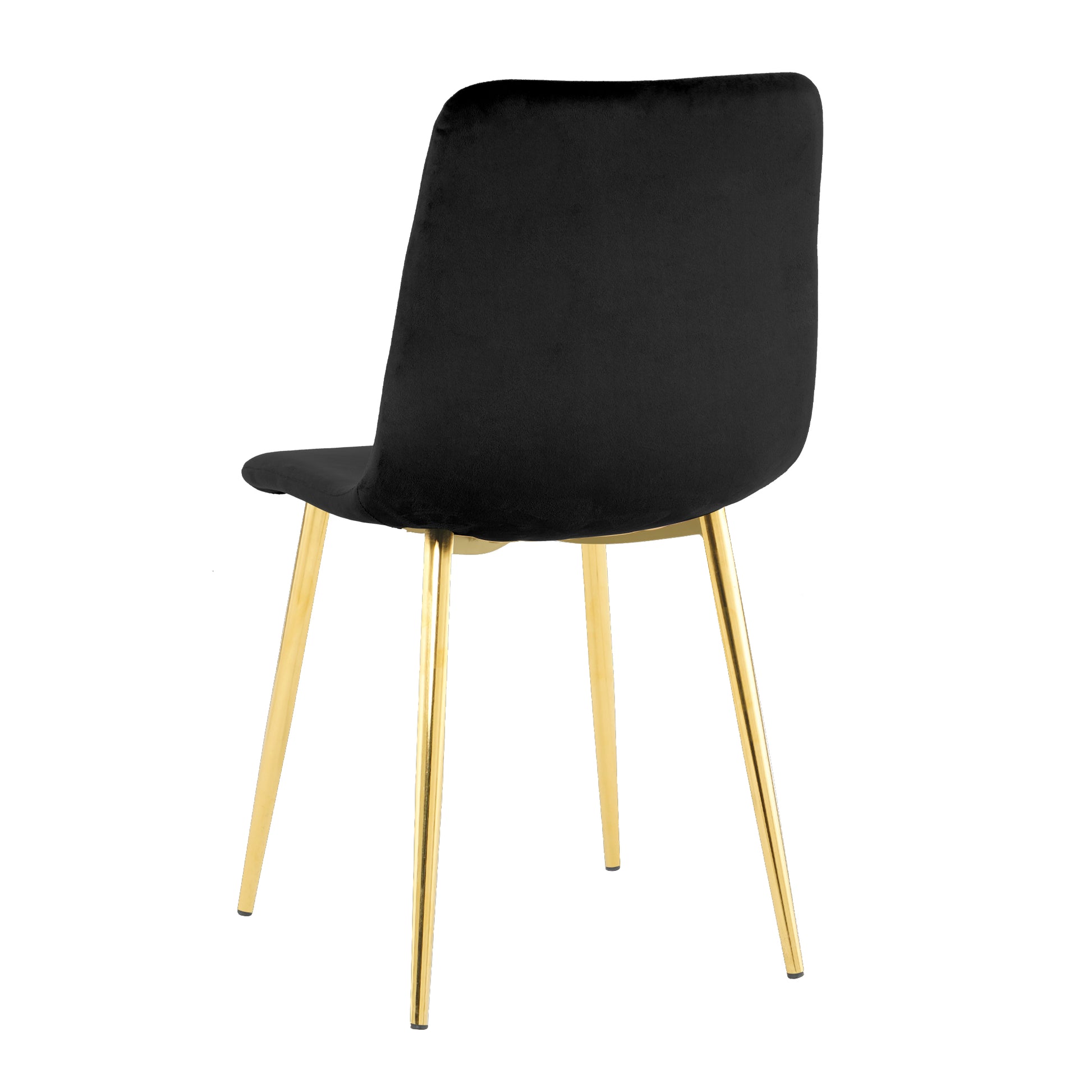 Modern Simple Light Luxury Dining Black Chair Home Bedroom Stool Back Dressing Chair Student Desk Chair Gold Metal Legs Set Of 4 Black Metal