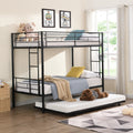 Metal Bunk Bed With Trundle Black Black Metal