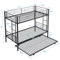 Metal Bunk Bed With Trundle Black Black Metal